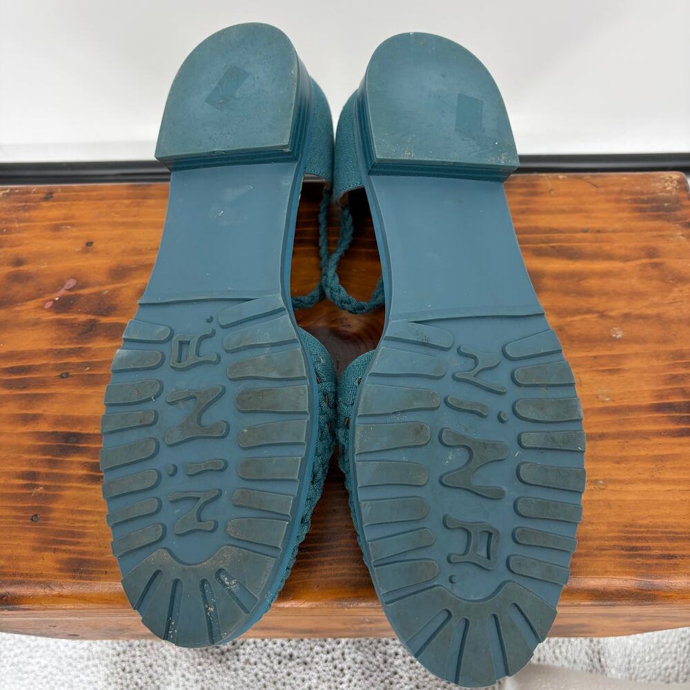 Nina Originals Women's Teal Blue Braided Huarache Sandal Flats Size 6.5 - Picture 6 of 7